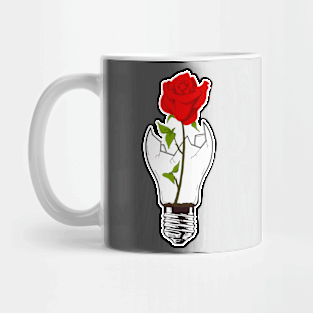 rose on broken lightbulb Mug